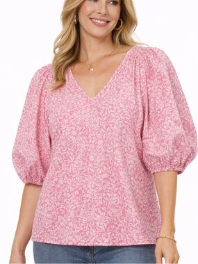 J.Crew Factory Floral Cotton Blouse  Blouse
